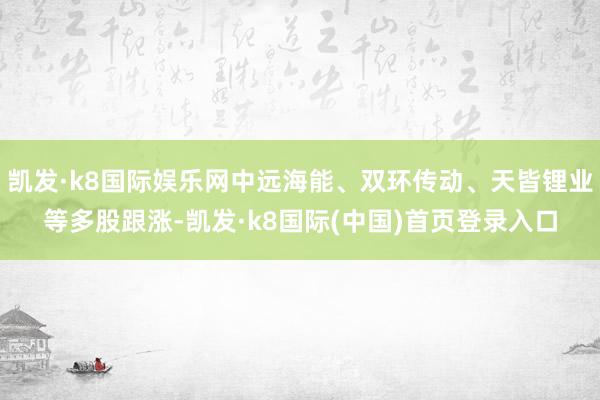 凯发·k8国际娱乐网中远海能、双环传动、天皆锂业等多股跟涨-凯发·k8国际(中国)首页登录入口